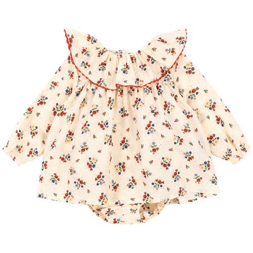 Se Konges Sløjd Bella Blomstret Romper Fifi Fleur | Beige | 3 months ved Babyshop