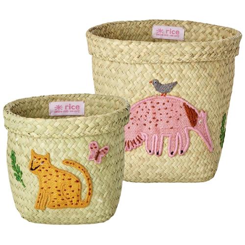 Se RICE 2-pak Opbevaringskurve Anteater | Lyserød | 0 ved Babyshop