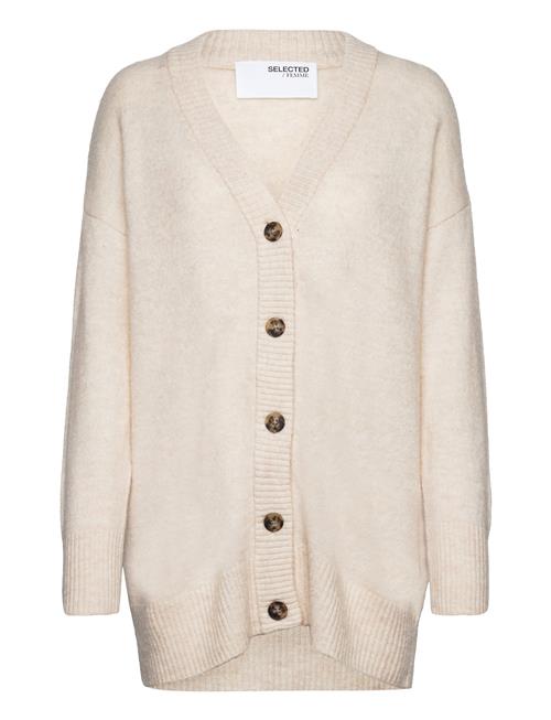 Se Selected Femme Slfmaline Ls Knit Long Cardigan Noos Selected Femme Beige ved Booztlet