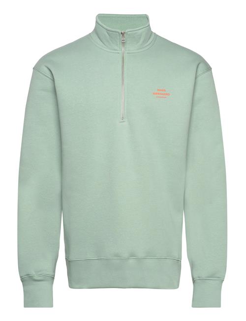 Mads Nørgaard Standard Half Zip Logo Sweat Mads Nørgaard Green