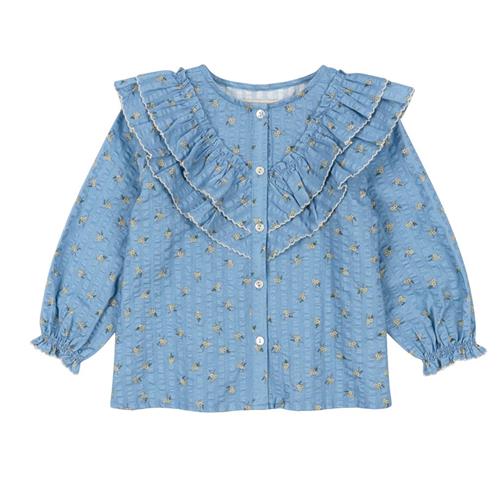 Se Konges Sløjd Kim Flæsebluse Billie Blue | Blå | 4 years ved Babyshop