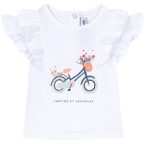 Se Tartine et Chocolat Baby T-shirt Med Volanter Hvid | Hvid | 9 months ved Babyshop