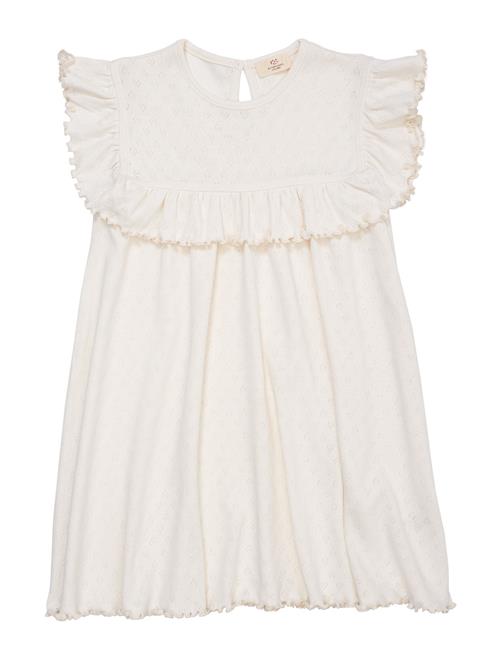 Copenhagen Colors Pointelle Heart Dress W. Ruffle Copenhagen Colors Cream