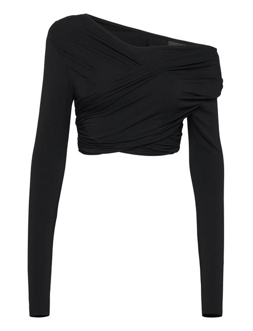 Viscose Jersey Stretch Cropped Long Sleeve Top HAN Kjøbenhavn Black