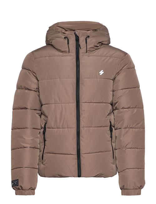 Hooded Sports Puffr Jacket Superdry Beige