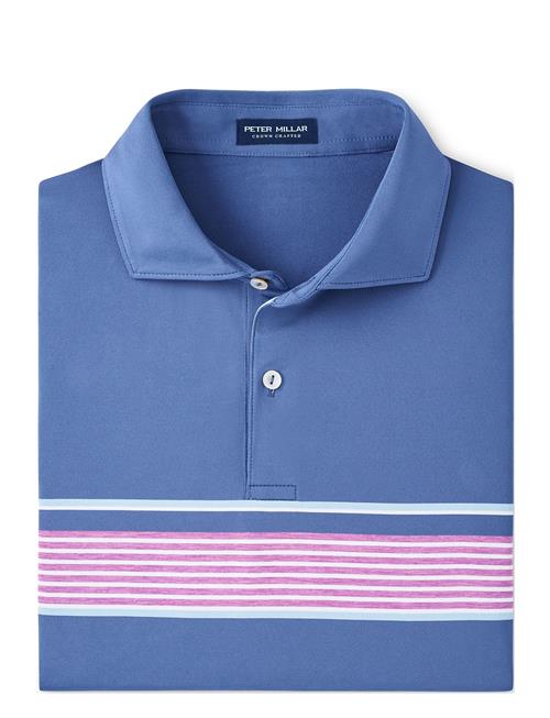 Peter Millar Ledger Performance Jersey Polo - Edwin Spread Coll Peter Millar Blue