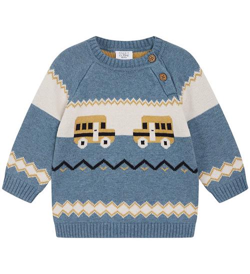 Se Hust and Claire Bluse - Strik - Palle - Ocean Melange m. Biler ved KidsWorld