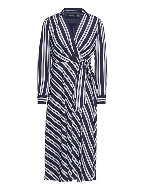 Lauren Ralph Lauren Striped Tie-Front Crepe Midi Dress Lauren Ralph Lauren Patterned