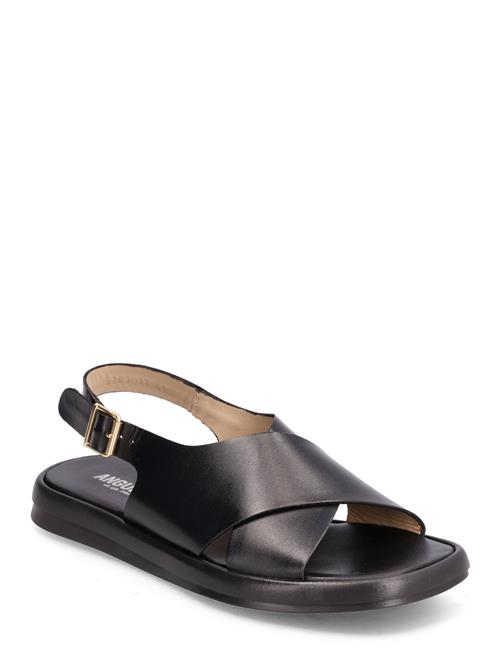 Se ANGULUS Sandals - Flat ANGULUS Black ved Booztlet