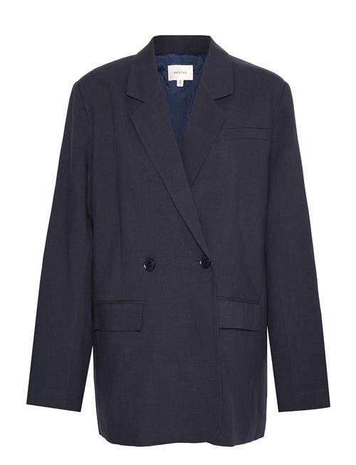 Se Gestuz Lizagz Linen Blazer Noos Gestuz Navy ved Booztlet