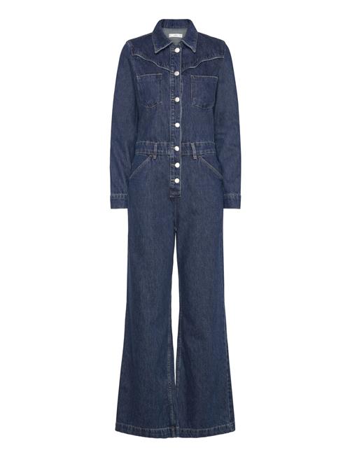 Long Denim Jumpsuit Mango Blue