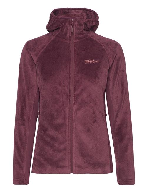 Se Jack Wolfskin Rotwand Hooded Fz W Jack Wolfskin Burgundy ved Booztlet