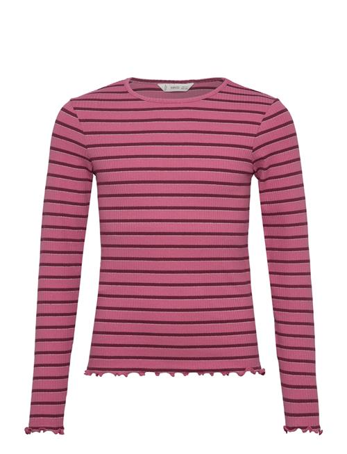 Mango Striped Long Sleeves T-Shirt Mango Pink