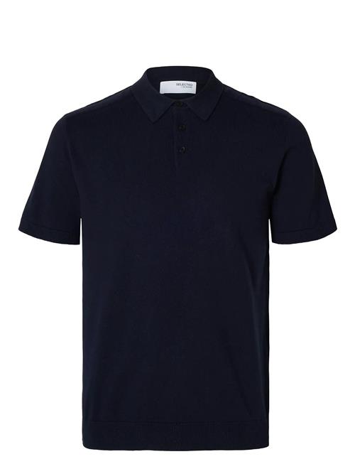Slhberg Ss Knit Polo Noos Selected Navy