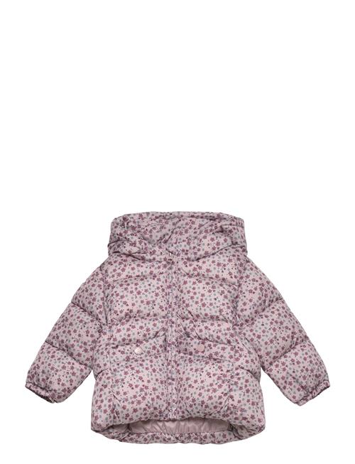 Se Mango Flowers Print Quilted Anorak Mango Pink ved Booztlet