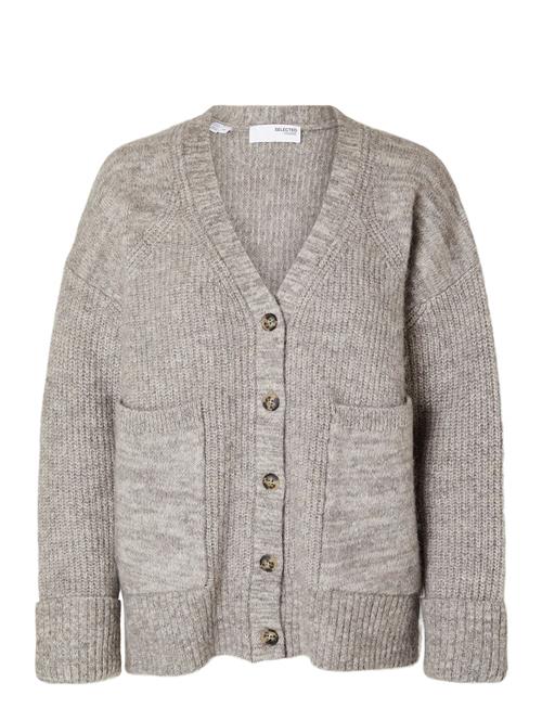 Se Selected Femme Slfalva Ls Knit Cardigan Selected Femme Grey ved Booztlet