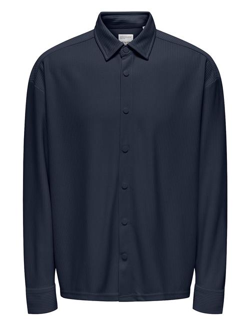 ONLY & SONS Onskari Plizze Ls Rlx Overshirt ONLY & SONS Navy