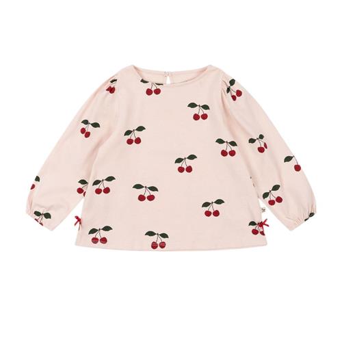 Se Konges Sløjd Drey Slit Tee Gots - Ma Grande Cerise Peony | Lyserød | 12 months ved Babyshop