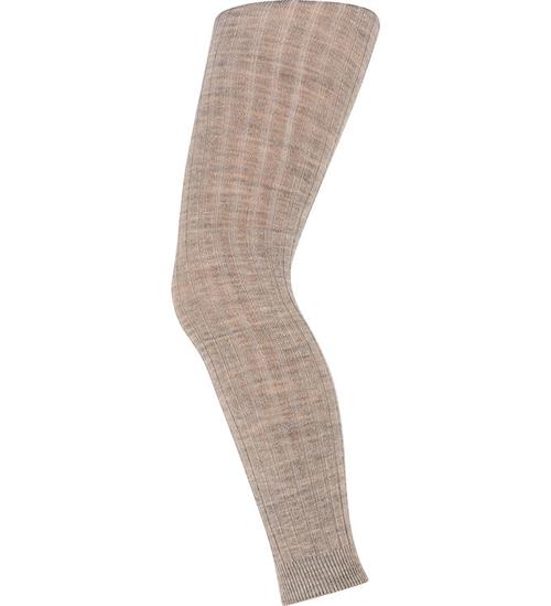 Se MP Leggings - Uld - Rib - Light Brown Melange ved KidsWorld