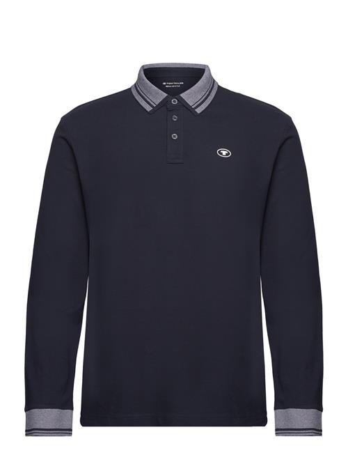 Se Tom Tailor Polo With Detailed Collar Tom Tailor Blue ved Booztlet