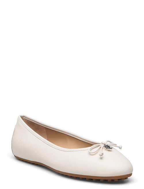 Lauren Ralph Lauren Jayna Nappa Leather Driver Flat Lauren Ralph Lauren Cream