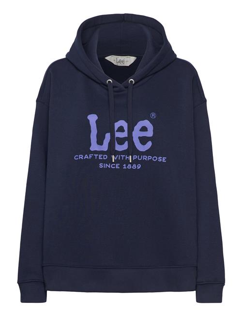 Se Lee Jeans Logo Hoodie Lee Jeans Navy ved Booztlet