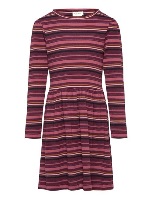 Dress Ls Y/D Rib Minymo Burgundy