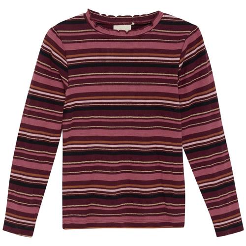 Minymo Stribet Langærmet T-shirt Tawny Port | Brun | 122 cm