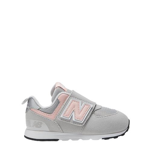 Se New Balance 574 Baby Sneakere Med Velcrostrop Rain Cloud | Grå | 22.5 EU ved Babyshop