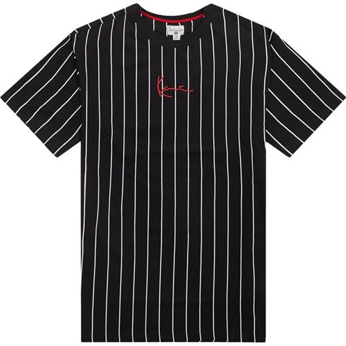 Se Karl Kani Small Signature Pinstripe Tee 603015 T-shirts Sort/hvid ved Quint