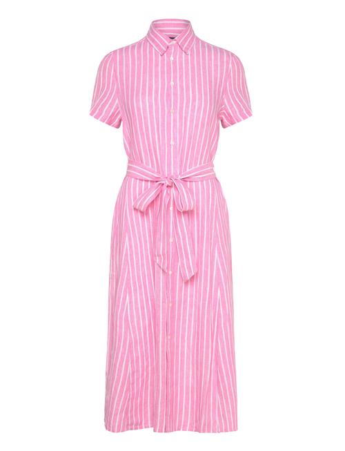 Polo Ralph Lauren Belted Striped Linen Shirtdress Polo Ralph Lauren Pink