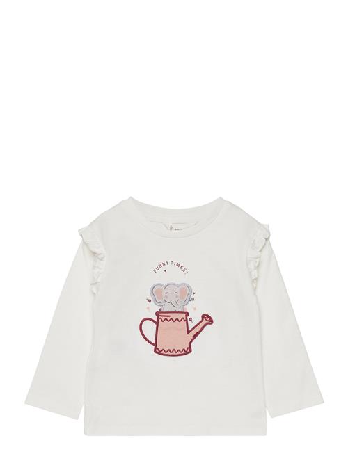 Printed Long Sleeve T-Shirt Mango White
