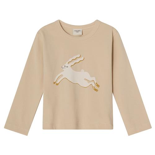 Kuling GOTS Athens Mønstret Langærmet T-shirt Madelen Möllard Bunny | Beige | 98/104 cm