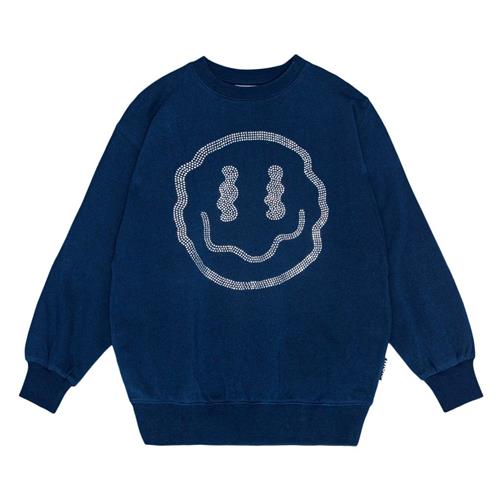 Molo GOTS Monti Sweatshirt Bling Smile | Marine blå | 98 cm