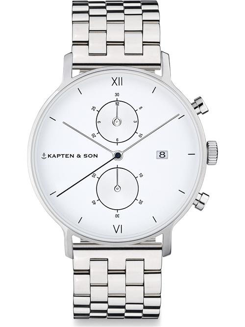 Se Kapten & Son Analogt ur 'Chrono Small Silver Steel'  sølv ved About You