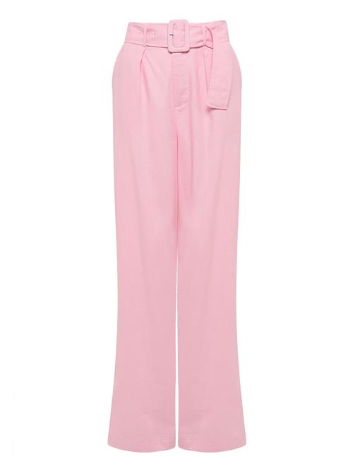 Calli Bukser med lægfolder  pink
