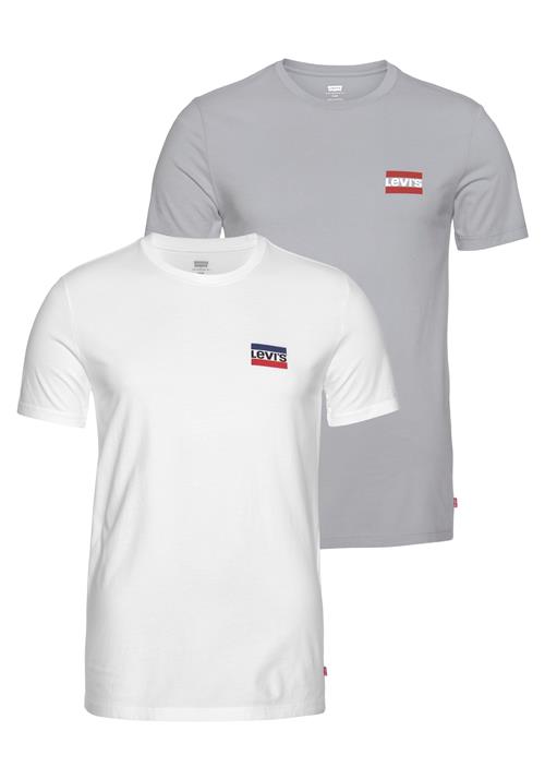 LEVI'S ® Bluser & t-shirts '2 Pack Crewneck Graphic'  grå / hvid