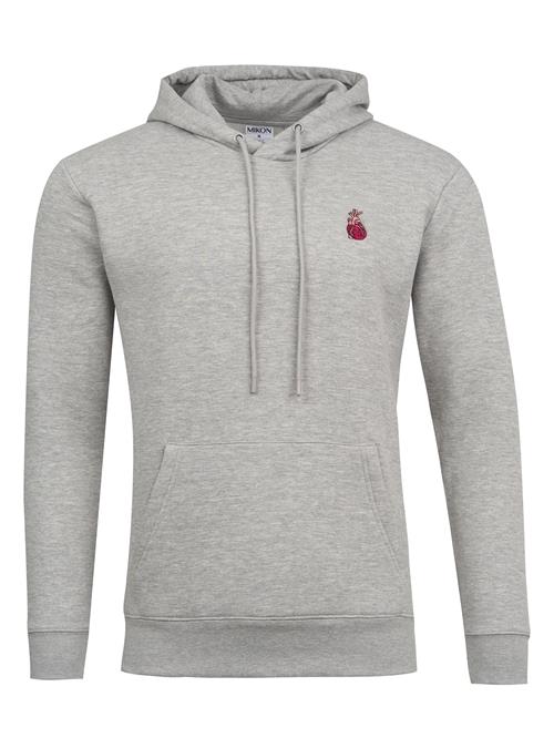 Mikon Sweatshirt 'Herz'  grå-meleret / hindbær / rosé / lys pink