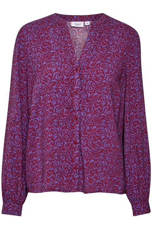 SAINT TROPEZ Bluse 'Obi'  lilla / violetblå / pink