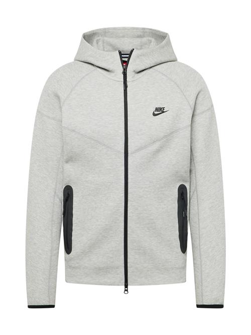 Nike Sportswear Sweatjakke 'TCH FLC'  grå-meleret / sort