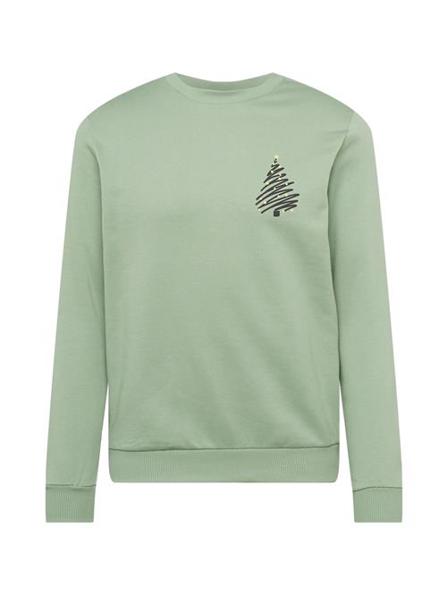 Se WESTMARK LONDON Sweatshirt 'XMAS TREE'  lysegul / pastelgrøn / sort ved About You