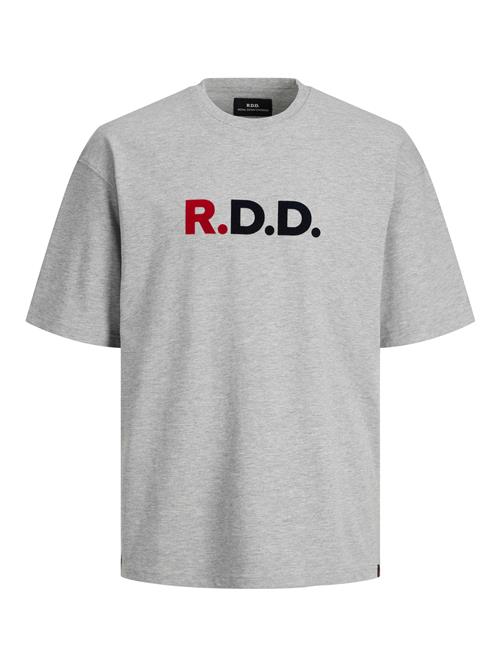 R.D.D. ROYAL DENIM DIVISION Bluser & t-shirts 'Calvin'  grå-meleret / rød / sort