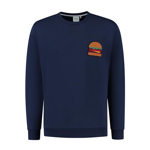 Shiwi Sweatshirt 'Burger'  navy / lysebrun / grøn / rød