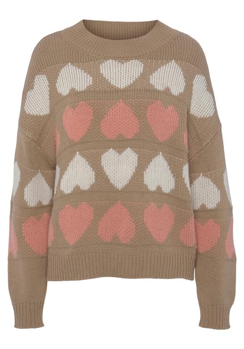 VIVANCE Pullover  beige / koral / hvid