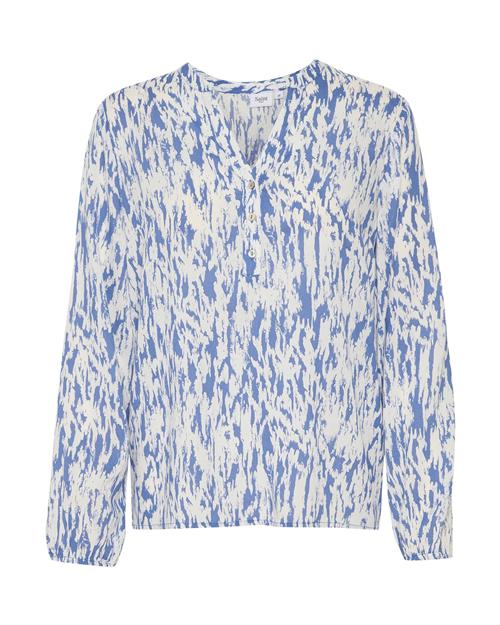 Se SAINT TROPEZ Bluse 'Carla'  himmelblå / hvid ved About You