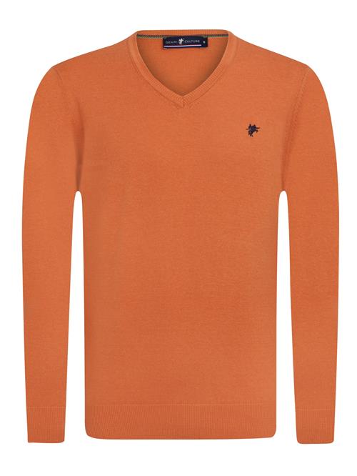 DENIM CULTURE Pullover 'DOMINIK'  mørkeorange / sort