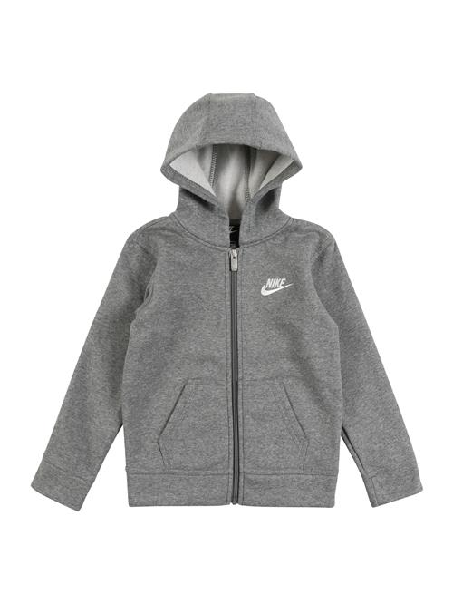 Nike Sportswear Sweatjakke 'Club'  grå-meleret / hvid