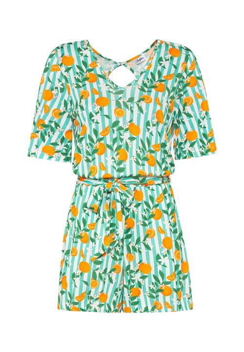 BUFFALO Jumpsuit  mint / græsgrøn / mandarin / offwhite