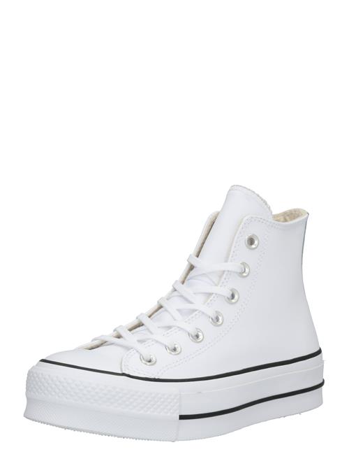 CONVERSE Sneaker high 'CHUCK TAYLOR ALL STAR LIFT HI LEATHER'  sort / hvid