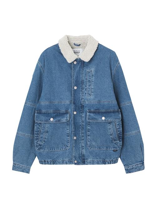 Pull&Bear Overgangsjakke  blue denim / uldhvid